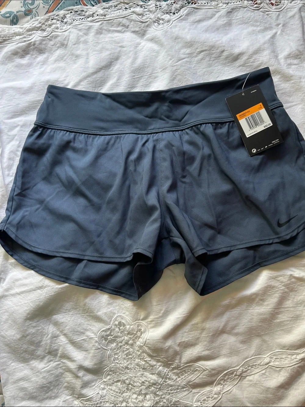 Nike Women's Slate Gray Layered Athletic Shorts